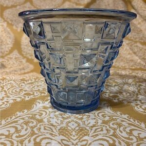 Vintage Orrefors Blue Glass Decorative Vase SP14 by designer Simon Gate